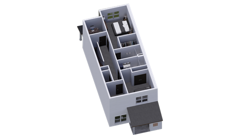 a 3d rendering of a modern apartment building